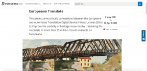 Pangeanic’s machine translation, the tool for a multilingual Europeana