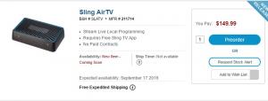 AirTV, a media player offering local channels and Sling TV pops up on Amazon