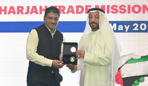 Shreekant Patil Highlights Government Schemes for Export Growth at UAE-India Conference, Recognized by Sharjah Chamber of Commer