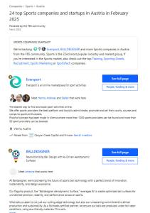 #2 Ranking of Sport Companies and Startups in Austria