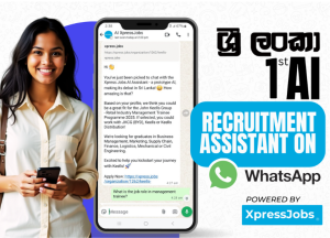 XpressJobs Launches Sri Lanka’s First AI-Powered WhatsApp Recruitment Assistant | HRNEWS.LK