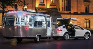 Tesla brings its Design Studio to you with Model X SUVs towing Airstreams