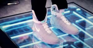 Trying on Nike’s limited edition, self-lacing ‘Back to the Future’ shoes