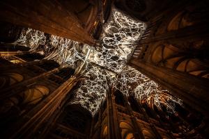 Watch this huge church ceiling get lit up with a beautiful interactive sky
