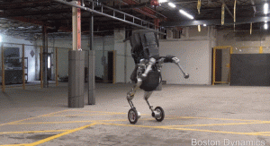 Boston Dynamics' new robot can jump 4 ft, lift 100 lbs, and skate on 2 wheels