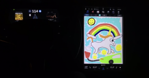 Tesla’s latest Easter Egg is an in-dash sketch pad