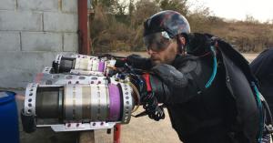 A UK entrepreneur takes flight by attaching miniature jet engines to his limbs