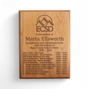 Alder Wood Appreciation Plaque