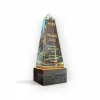 Obelisk Glass Excellence Award with Walnut Base